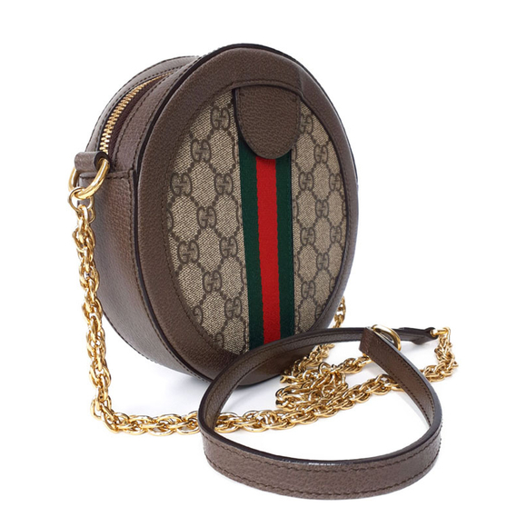 Gucci GG Mini Round Shoulder Bag Chain Shoulder Bag Beige - Picture 2 of 8